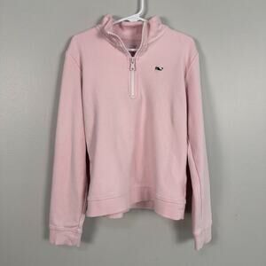 Vineyard Vines Girls Small 1/4 Zip Pullover Sweatshirt Shep Shirt Pink